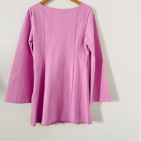 NWT Anthropologie Maeve Long-Sleeve Scoop-Neck Mini Dress in Pink - Picture 8 of 9